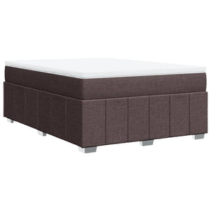 Κρεβάτι Boxspring με Στρώμα Σκούρο Καφέ 140x200 εκ Υφασμάτινο