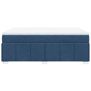 Κρεβάτι Boxspring με Στρώμα Μπλε 140x200 εκ. Υφασμάτινο