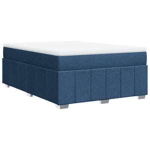 Κρεβάτι Boxspring με Στρώμα Μπλε 140x200 εκ. Υφασμάτινο