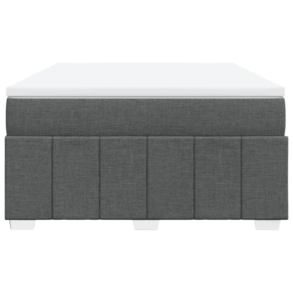 Κρεβάτι Boxspring με Στρώμα Σκούρο Γκρι 160x200 εκ Υφασμάτινο - Pakobazaar