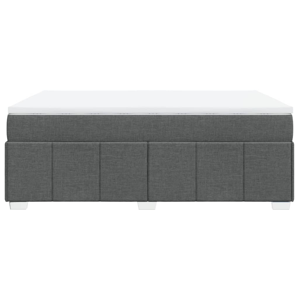 Κρεβάτι Boxspring με Στρώμα Σκούρο Γκρι 160x200 εκ Υφασμάτινο - Pakobazaar