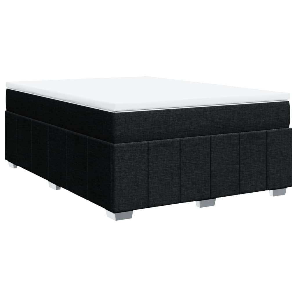 Κρεβάτι Boxspring με Στρώμα Μαύρο 160x200 εκ. Υφασμάτινο - Pakobazaar