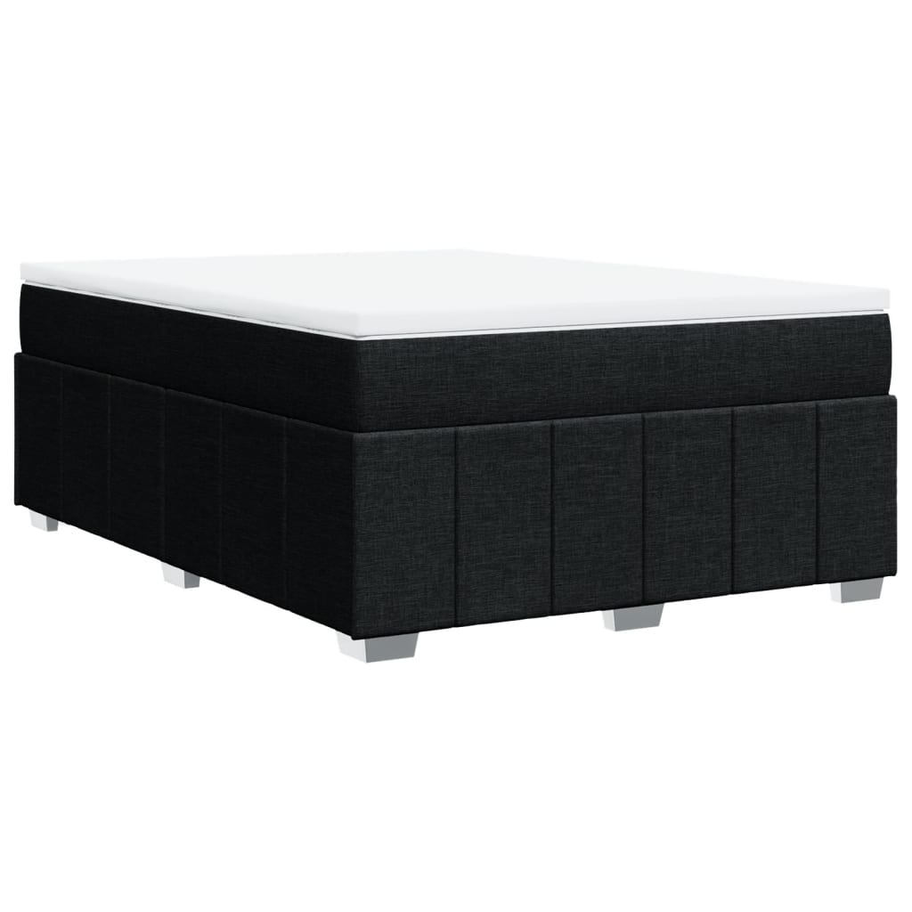 Κρεβάτι Boxspring με Στρώμα Μαύρο 160x200 εκ. Υφασμάτινο - Pakobazaar