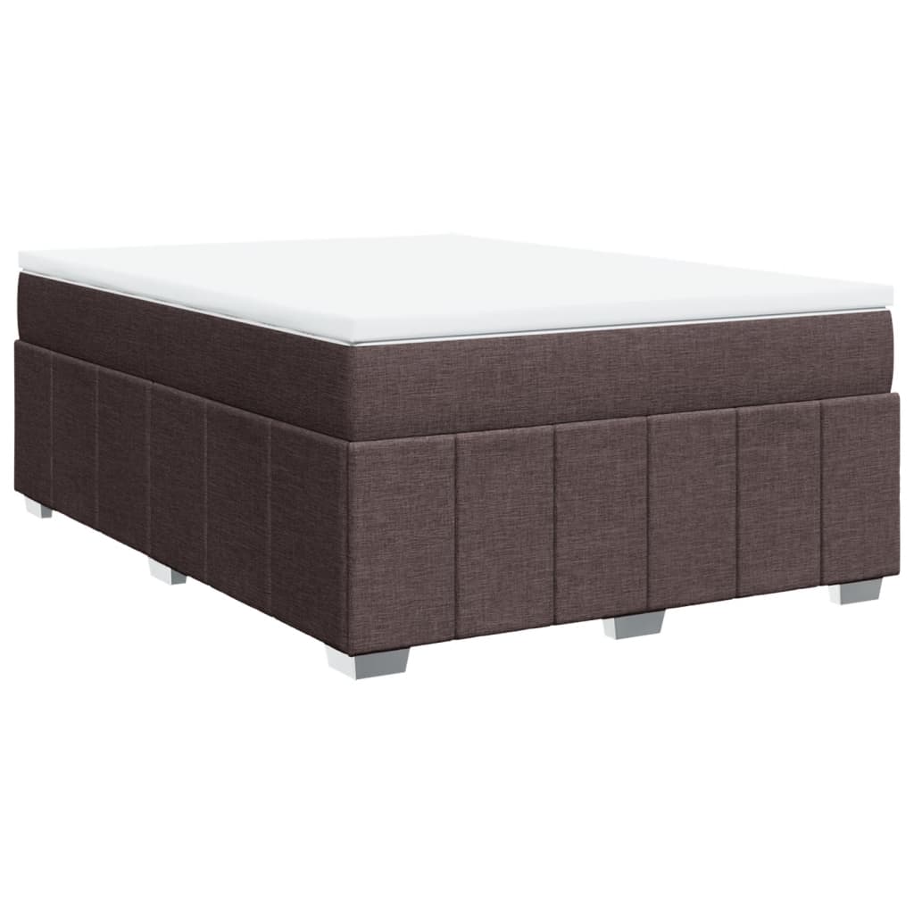 Κρεβάτι Boxspring με Στρώμα Σκούρο Καφέ 160x200 εκ Υφασμάτινο