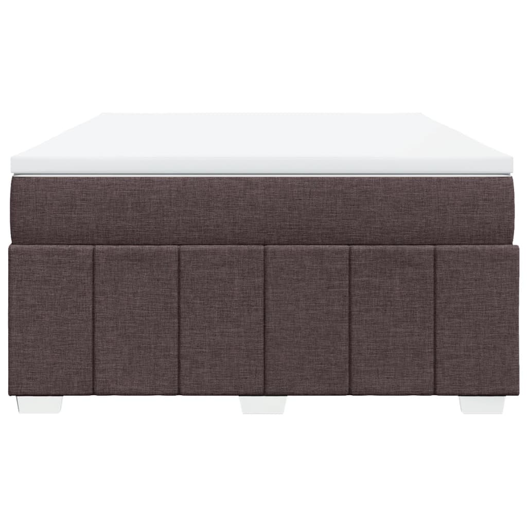 Κρεβάτι Boxspring με Στρώμα Σκούρο Καφέ 160x200 εκ Υφασμάτινο