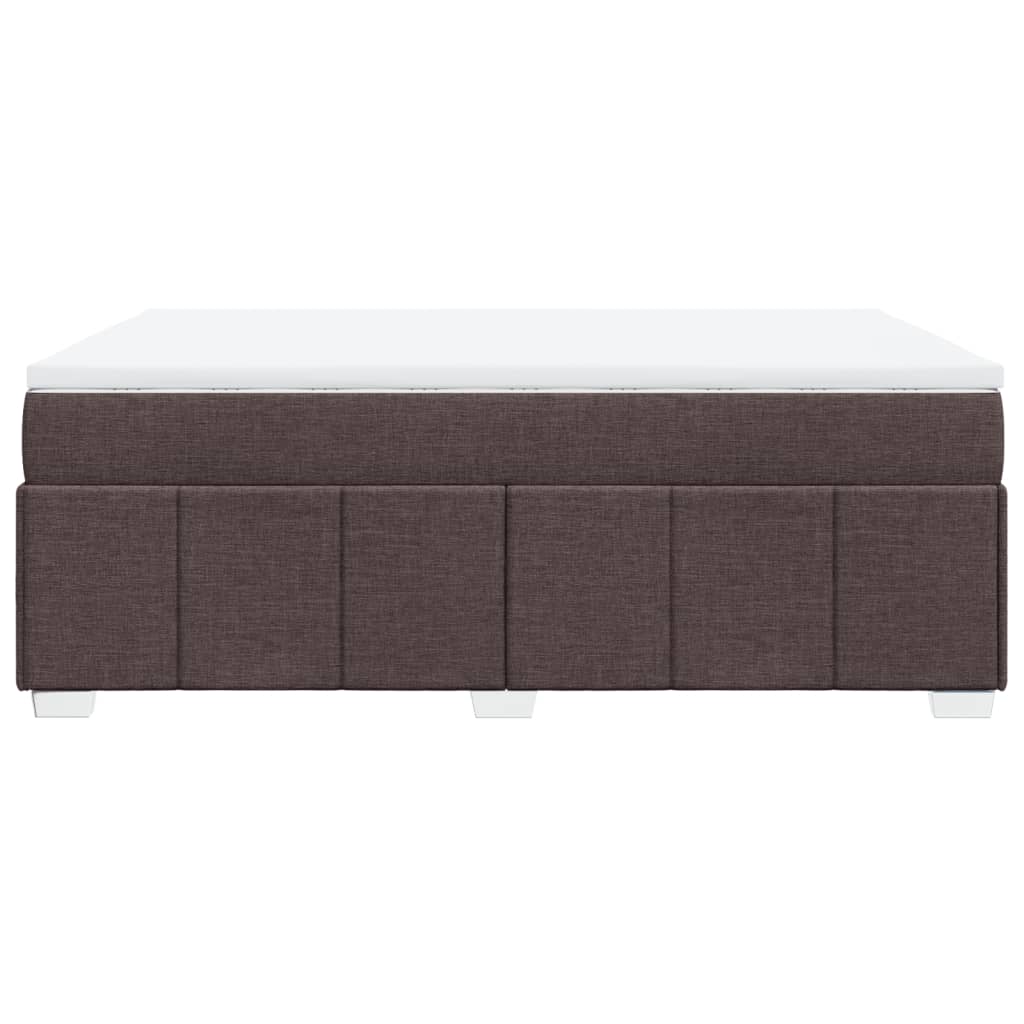 Κρεβάτι Boxspring με Στρώμα Σκούρο Καφέ 160x200 εκ Υφασμάτινο