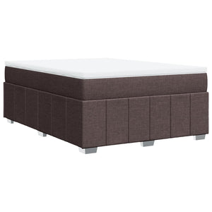 Κρεβάτι Boxspring με Στρώμα Σκούρο Καφέ 160x200 εκ Υφασμάτινο - Pakobazaar