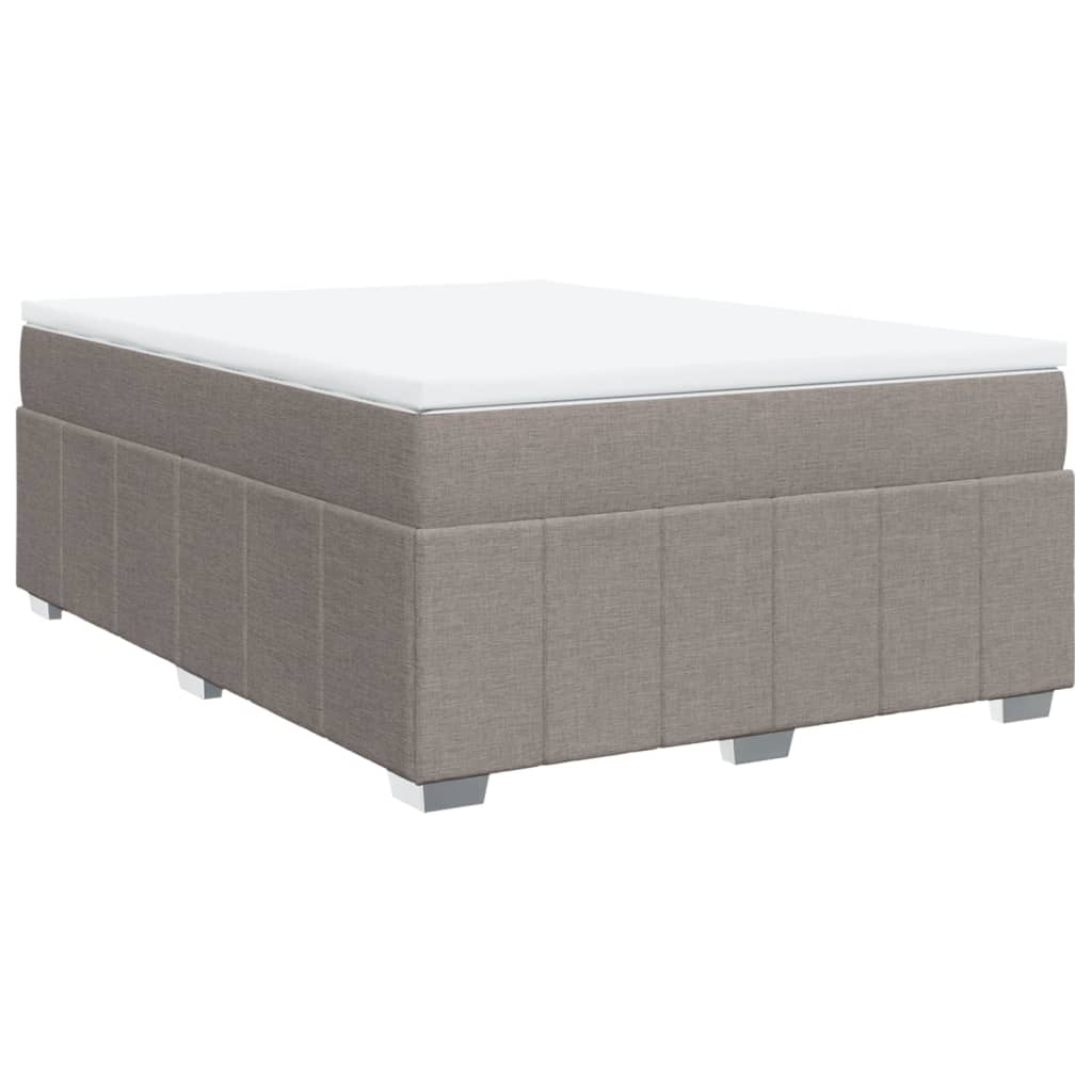 Κρεβάτι Boxspring με Στρώμα Taupe 160x200 εκ. Υφασμάτινο - Pakobazaar