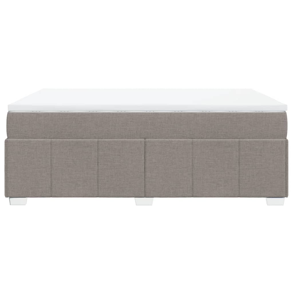 Κρεβάτι Boxspring με Στρώμα Taupe 160x200 εκ. Υφασμάτινο - Pakobazaar