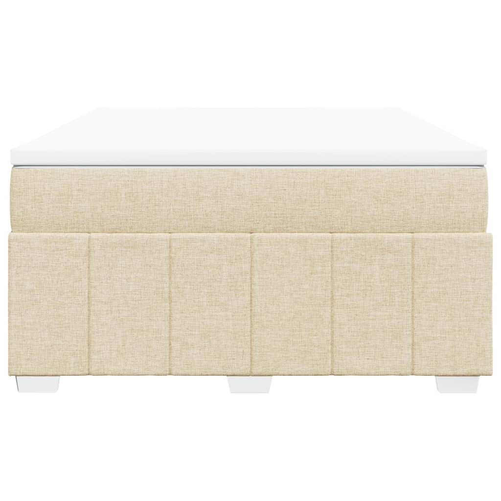Κρεβάτι Boxspring με Στρώμα Κρεμ 160x200 εκ. Υφασμάτινο - Pakobazaar