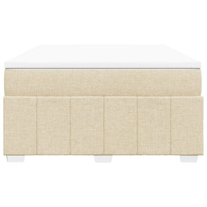 Κρεβάτι Boxspring με Στρώμα Κρεμ 160x200 εκ. Υφασμάτινο - Pakobazaar
