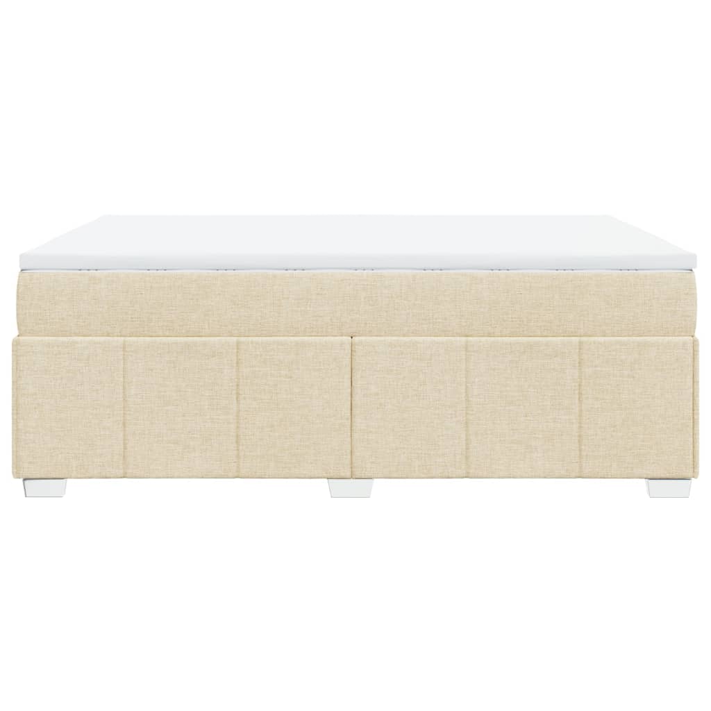 Κρεβάτι Boxspring με Στρώμα Κρεμ 160x200 εκ. Υφασμάτινο - Pakobazaar