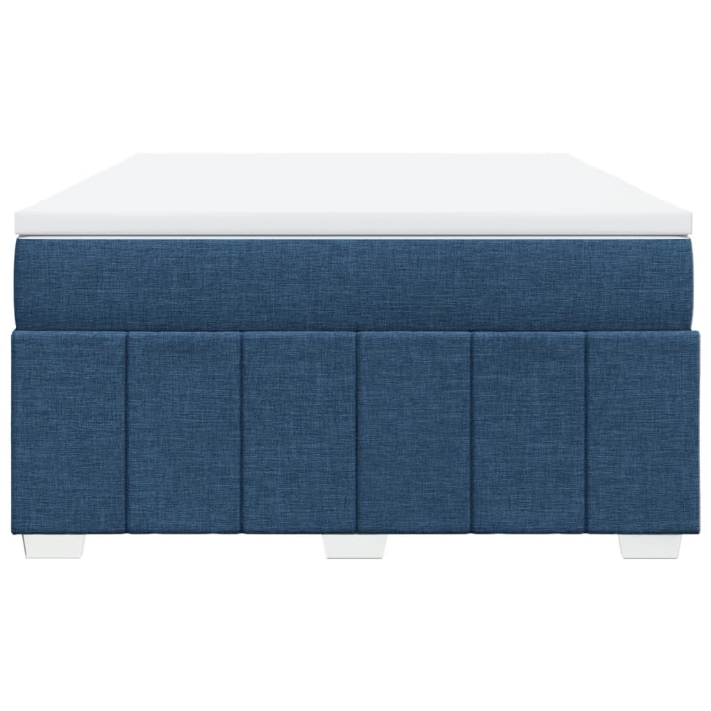Κρεβάτι Boxspring με Στρώμα Μπλε 160x200 εκ. Υφασμάτινο - Pakobazaar