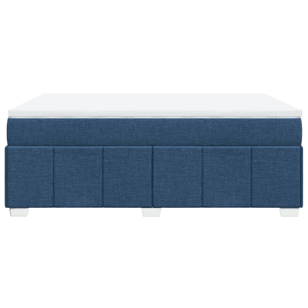 Κρεβάτι Boxspring με Στρώμα Μπλε 160x200 εκ. Υφασμάτινο - Pakobazaar