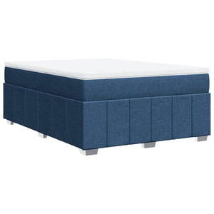 Κρεβάτι Boxspring με Στρώμα Μπλε 160x200 εκ. Υφασμάτινο - Pakobazaar