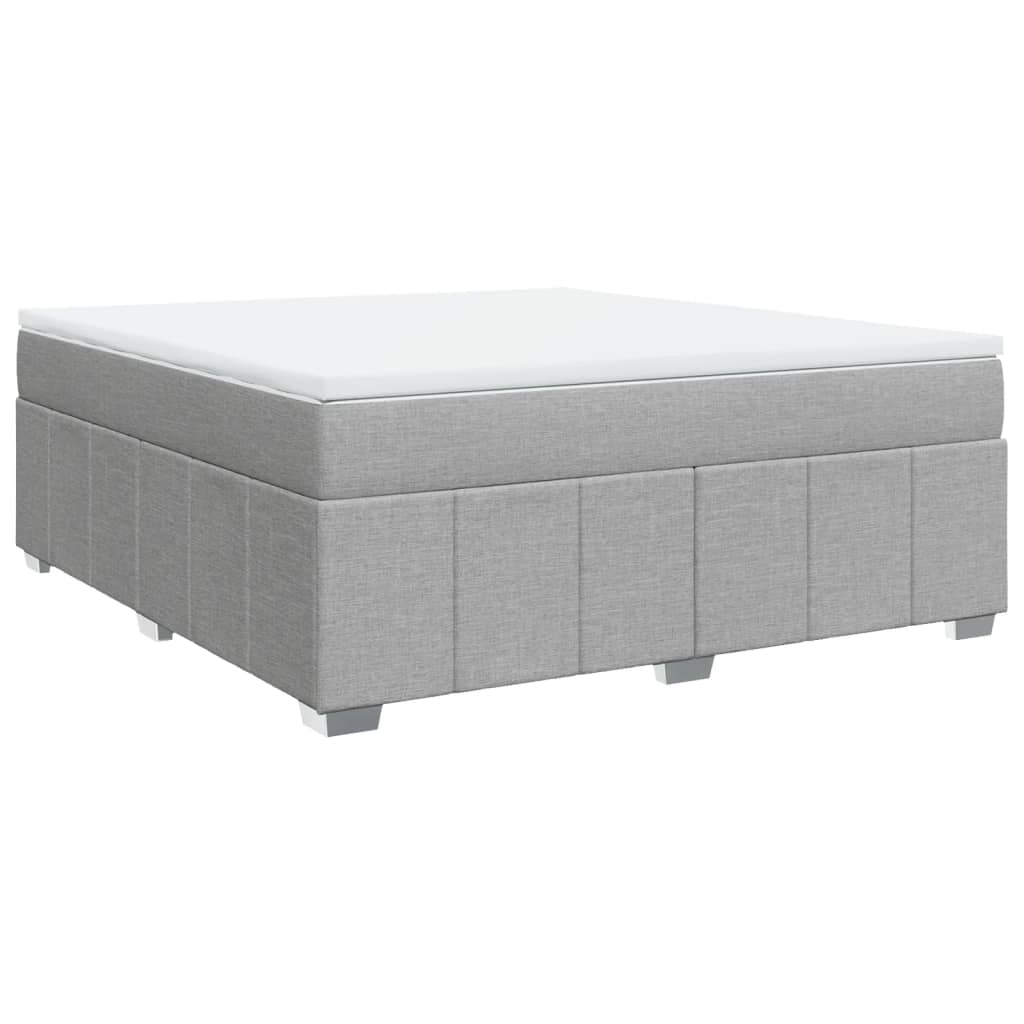 Κρεβάτι Boxspring με Στρώμα Ανοιχτό Γκρι 180x200 εκ. Υφασμάτινο