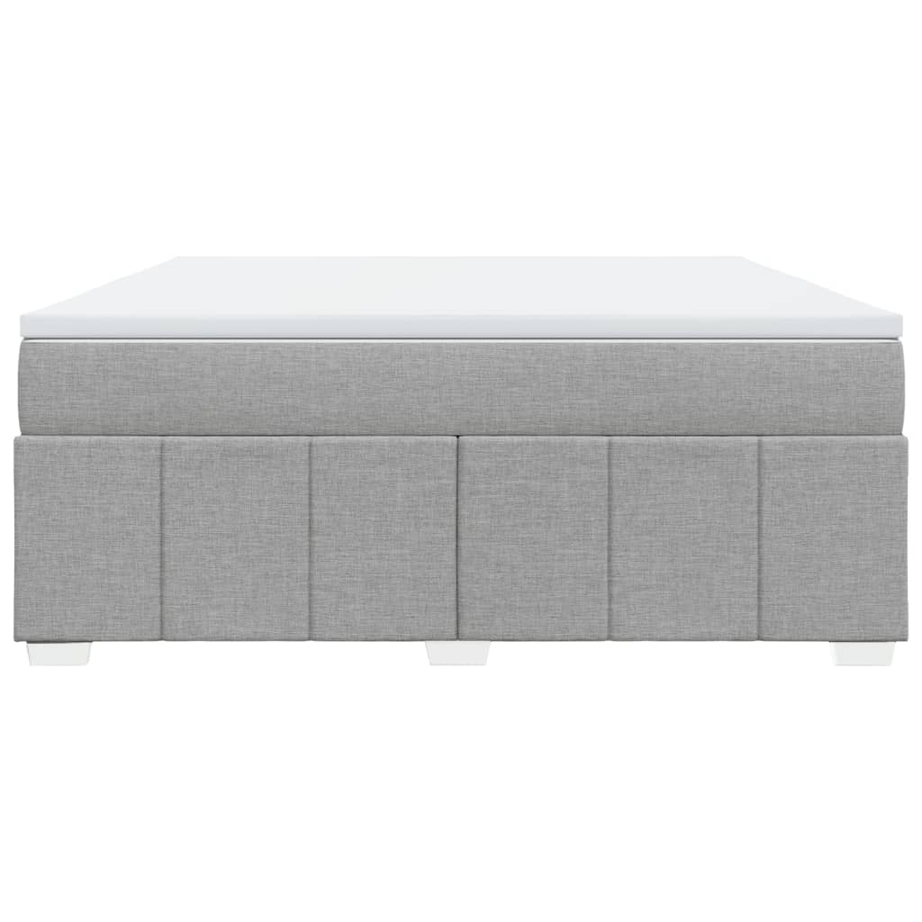 Κρεβάτι Boxspring με Στρώμα Ανοιχτό Γκρι 180x200 εκ. Υφασμάτινο