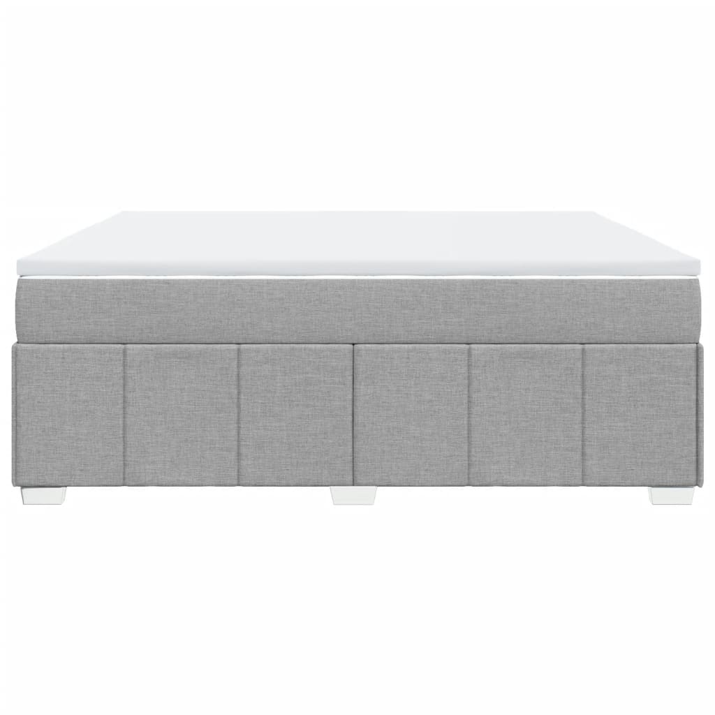 Κρεβάτι Boxspring με Στρώμα Ανοιχτό Γκρι 180x200 εκ. Υφασμάτινο
