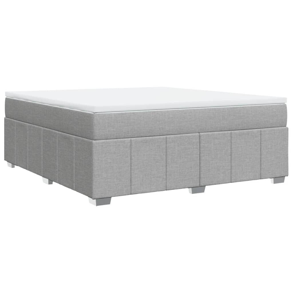 Κρεβάτι Boxspring με Στρώμα Ανοιχτό Γκρι 180x200 εκ. Υφασμάτινο