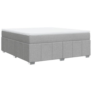 Κρεβάτι Boxspring με Στρώμα Ανοιχτό Γκρι 180x200 εκ. Υφασμάτινο