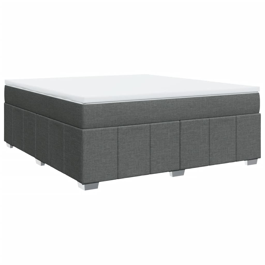Κρεβάτι Boxspring με Στρώμα Σκούρο Γκρι 180x200 εκ Υφασμάτιν