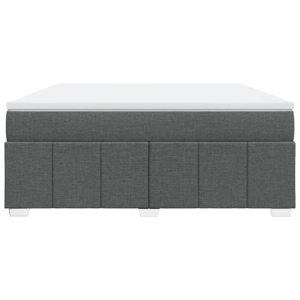 Κρεβάτι Boxspring με Στρώμα Σκούρο Γκρι 180x200 εκ Υφασμάτιν