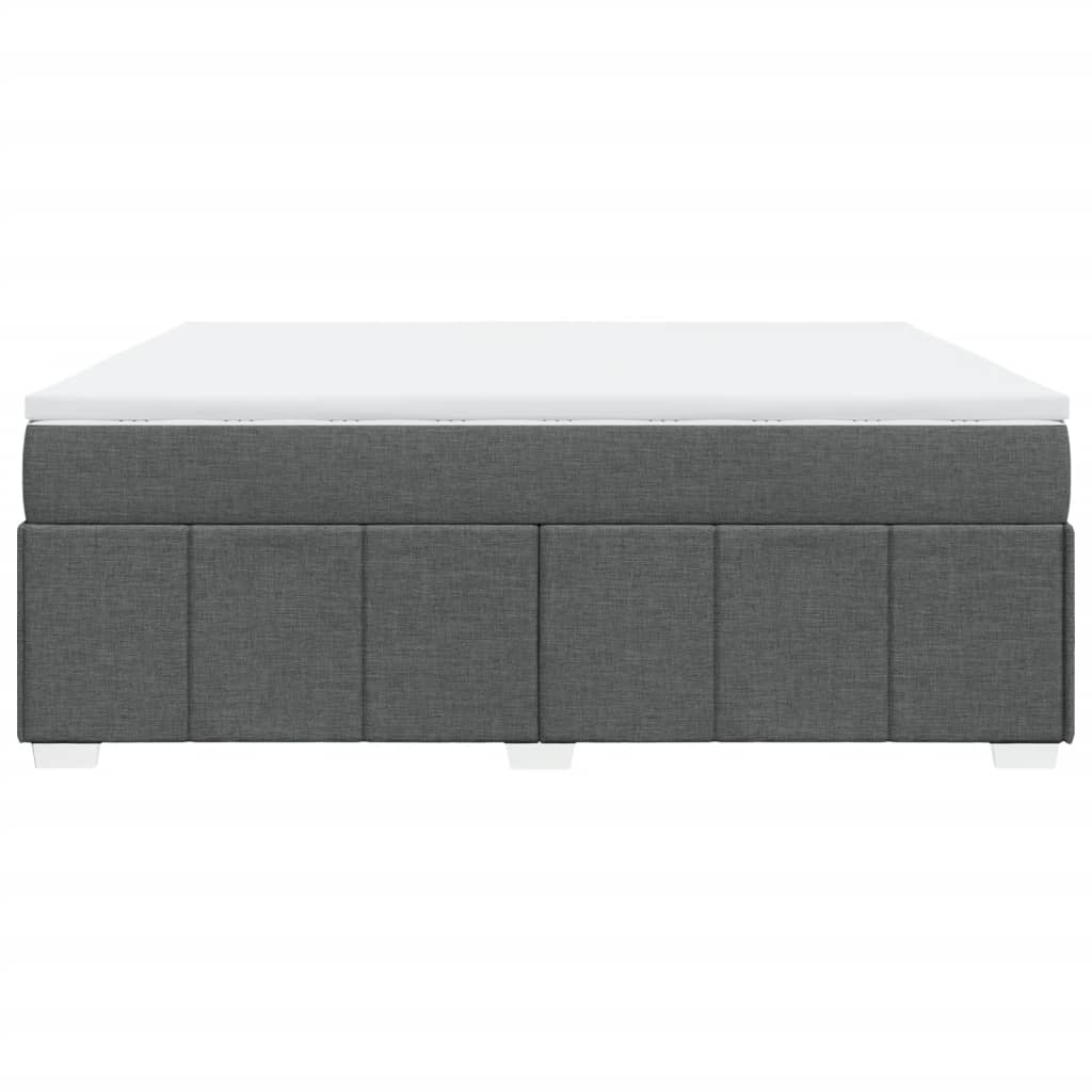 Κρεβάτι Boxspring με Στρώμα Σκούρο Γκρι 180x200 εκ Υφασμάτιν