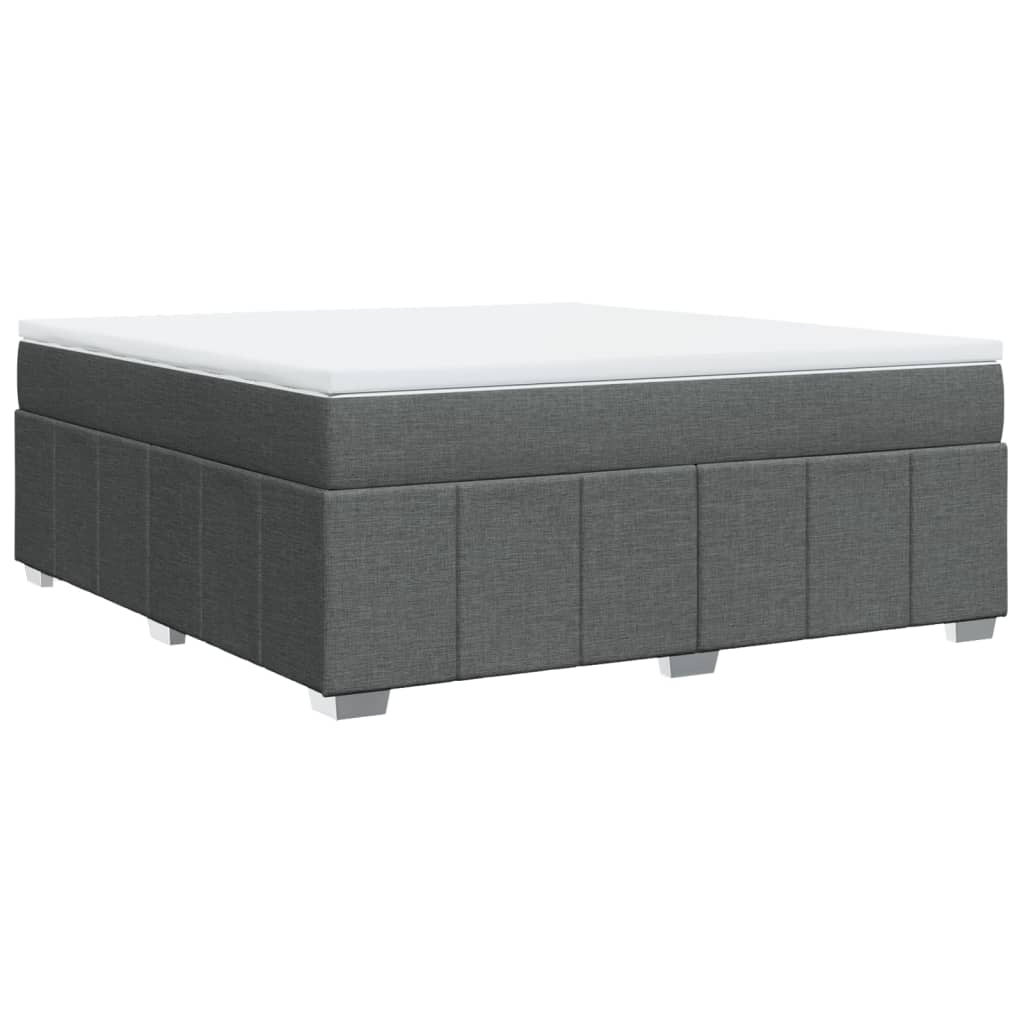 Κρεβάτι Boxspring με Στρώμα Σκούρο Γκρι 180x200 εκ Υφασμάτιν