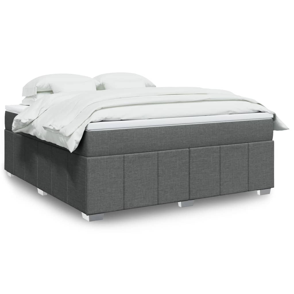 Κρεβάτι Boxspring με Στρώμα Σκούρο Γκρι 180x200 εκ Υφασμάτιν