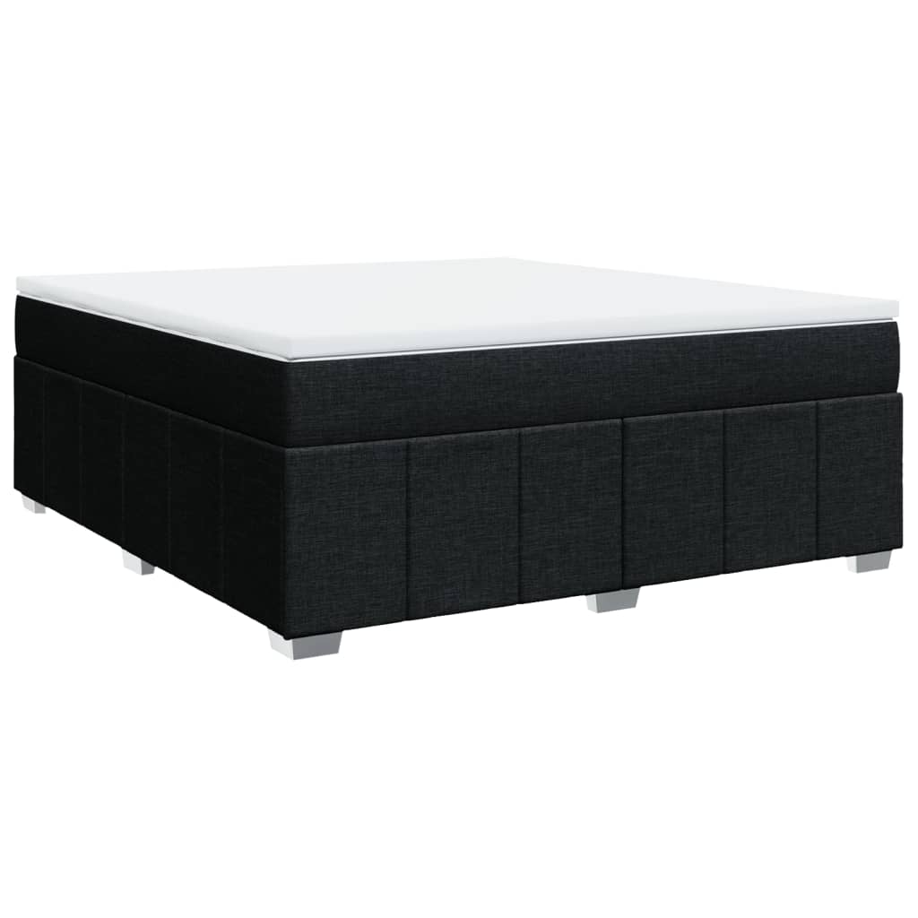 Κρεβάτι Boxspring με Στρώμα Μαύρο 180x200 εκ. Υφασμάτινο - Pakobazaar