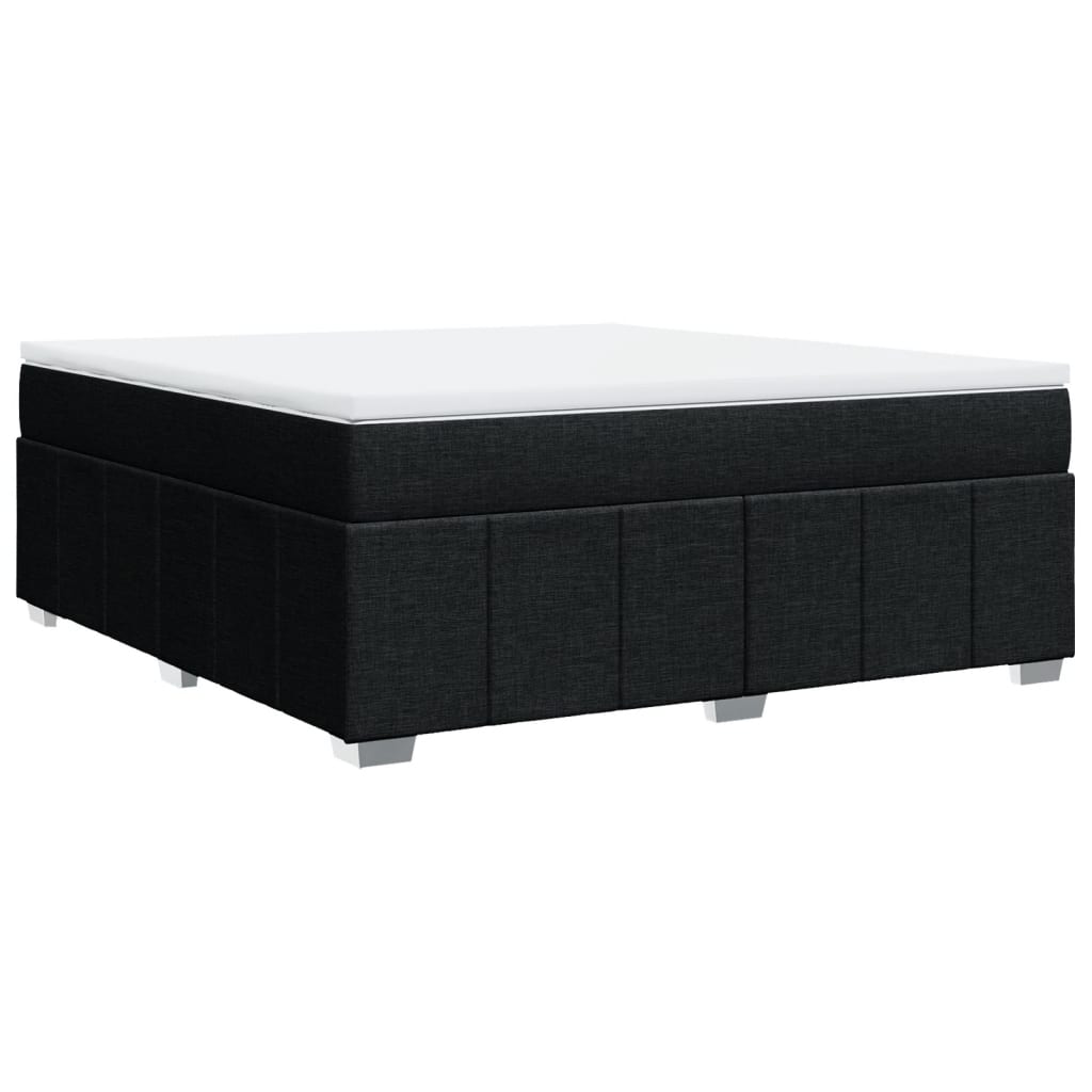 Κρεβάτι Boxspring με Στρώμα Μαύρο 180x200 εκ. Υφασμάτινο - Pakobazaar