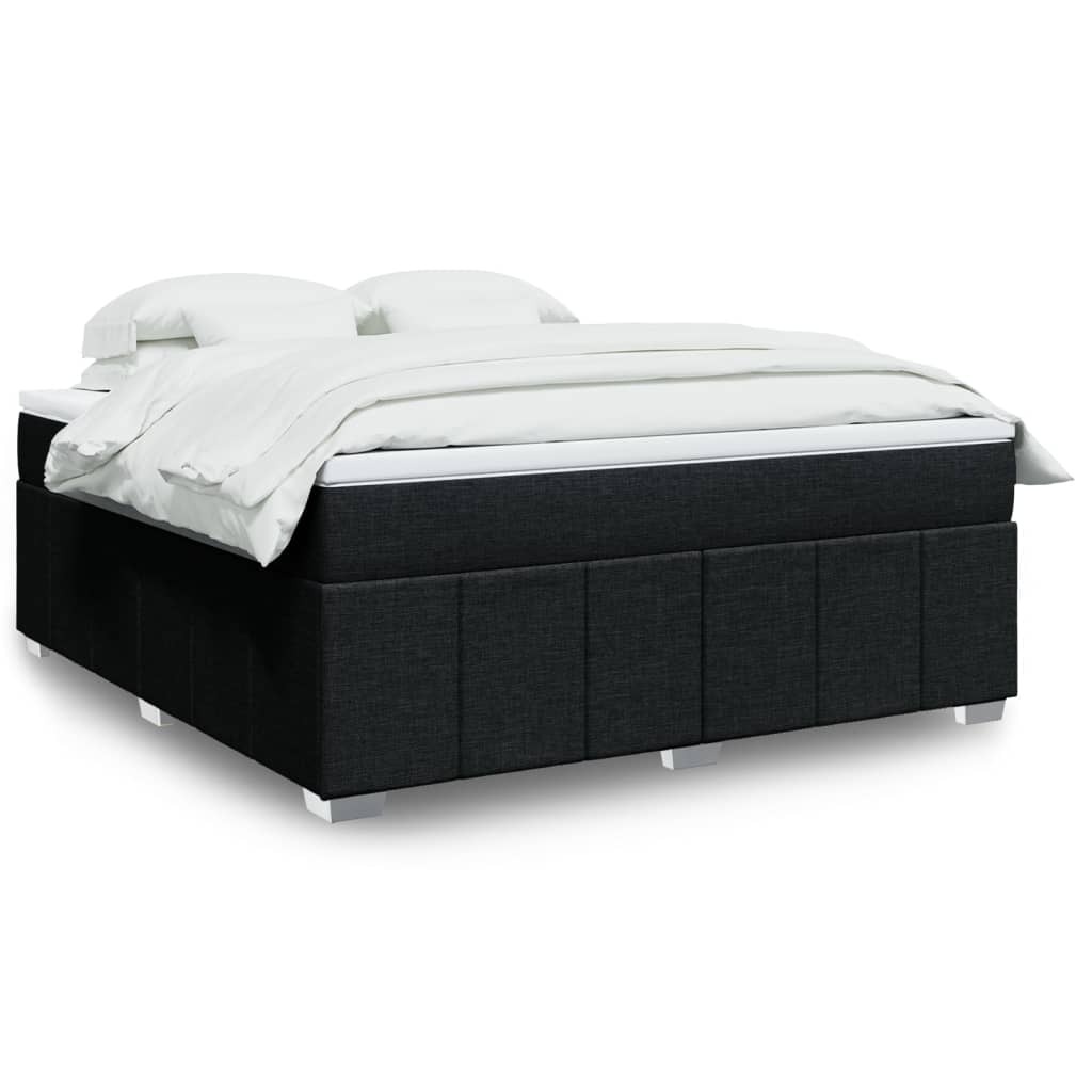 Κρεβάτι Boxspring με Στρώμα Μαύρο 180x200 εκ. Υφασμάτινο - Pakobazaar