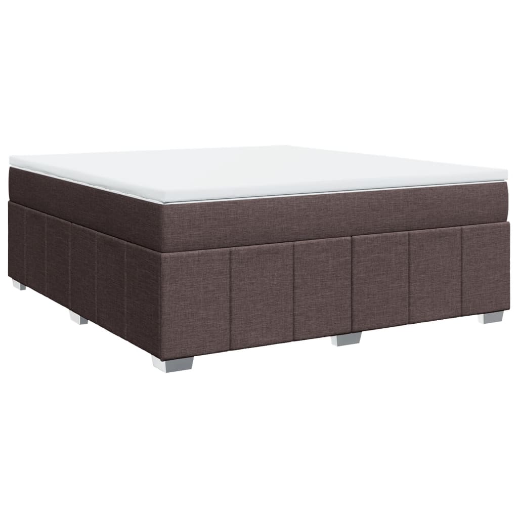 Κρεβάτι Boxspring με Στρώμα Σκούρο Καφέ 180x200 εκ Υφασμάτινο - Pakobazaar