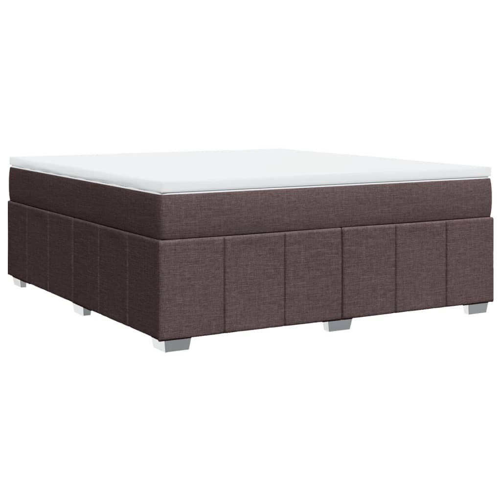 Κρεβάτι Boxspring με Στρώμα Σκούρο Καφέ 180x200 εκ Υφασμάτινο - Pakobazaar