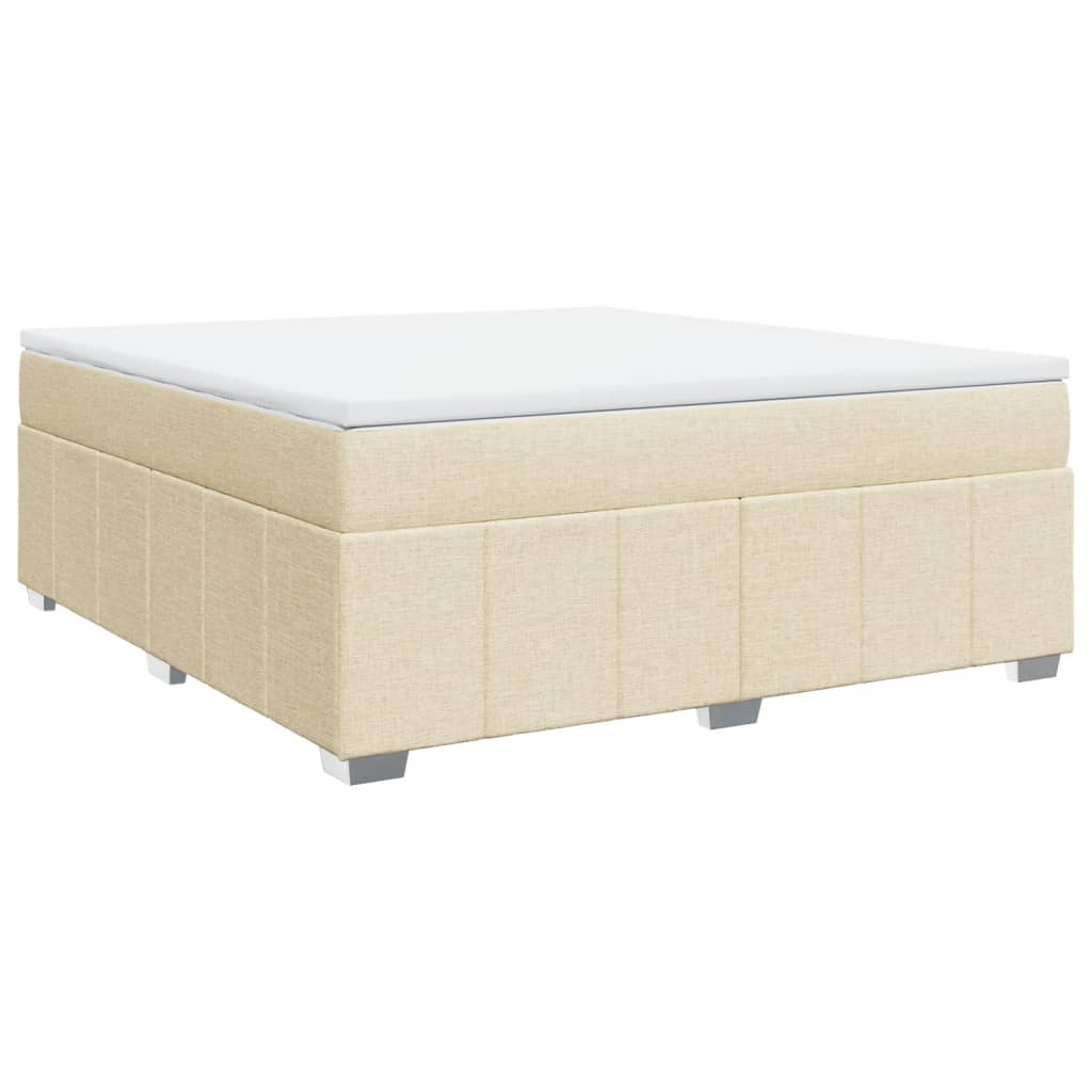 Κρεβάτι Boxspring με Στρώμα Κρεμ 180x200 εκ. Υφασμάτινο