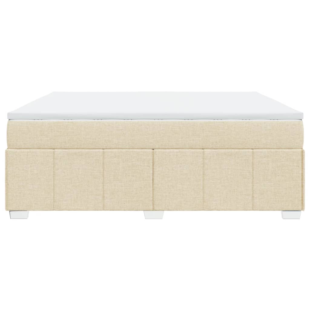 Κρεβάτι Boxspring με Στρώμα Κρεμ 180x200 εκ. Υφασμάτινο