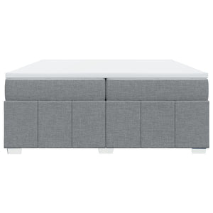 Κρεβάτι Boxspring με Στρώμα Ανοιχτό Γκρι 200x200 εκ. Υφασμάτινο - Pakobazaar