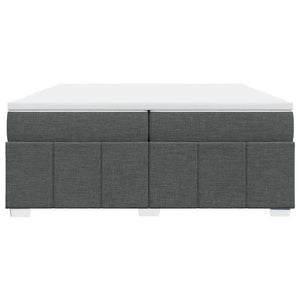 Κρεβάτι Boxspring με Στρώμα Σκούρο Γκρι 200x200 εκ. Υφασμάτινο - Pakobazaar