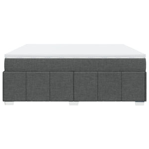 Κρεβάτι Boxspring με Στρώμα Σκούρο Γκρι 200x200 εκ. Υφασμάτινο - Pakobazaar