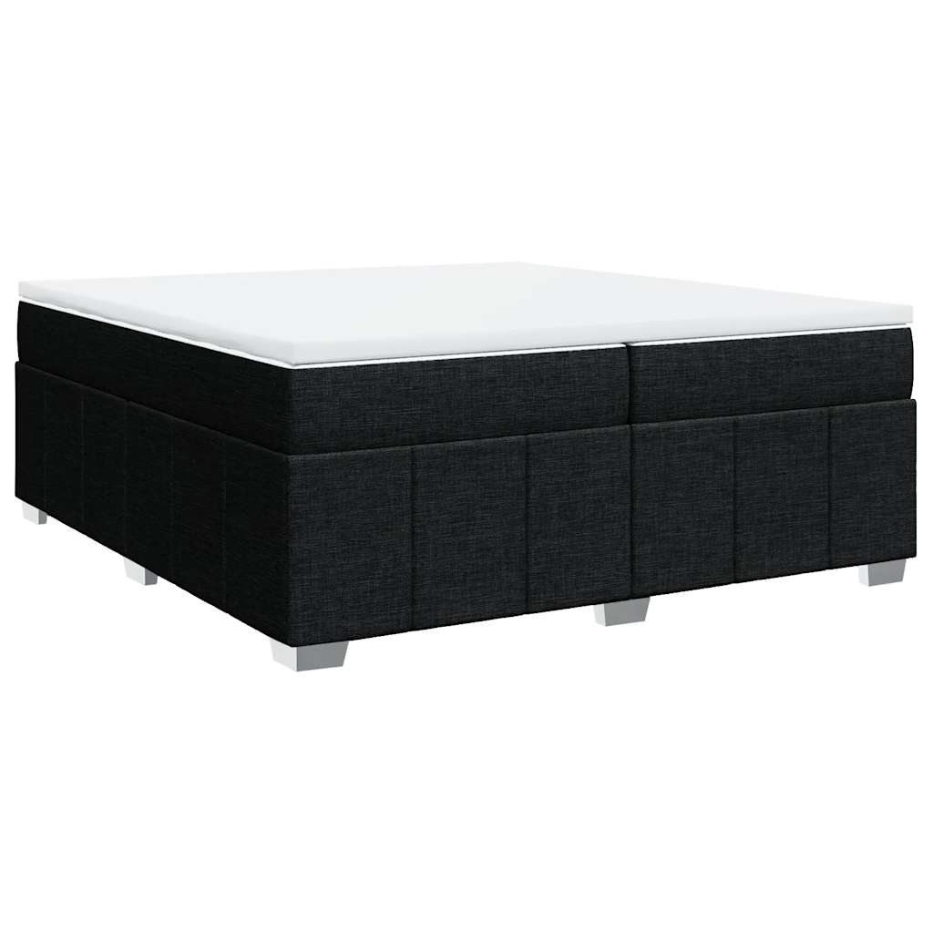 Κρεβάτι Boxspring με Στρώμα Μαύρο 200x200 εκ. Υφασμάτινο - Pakobazaar