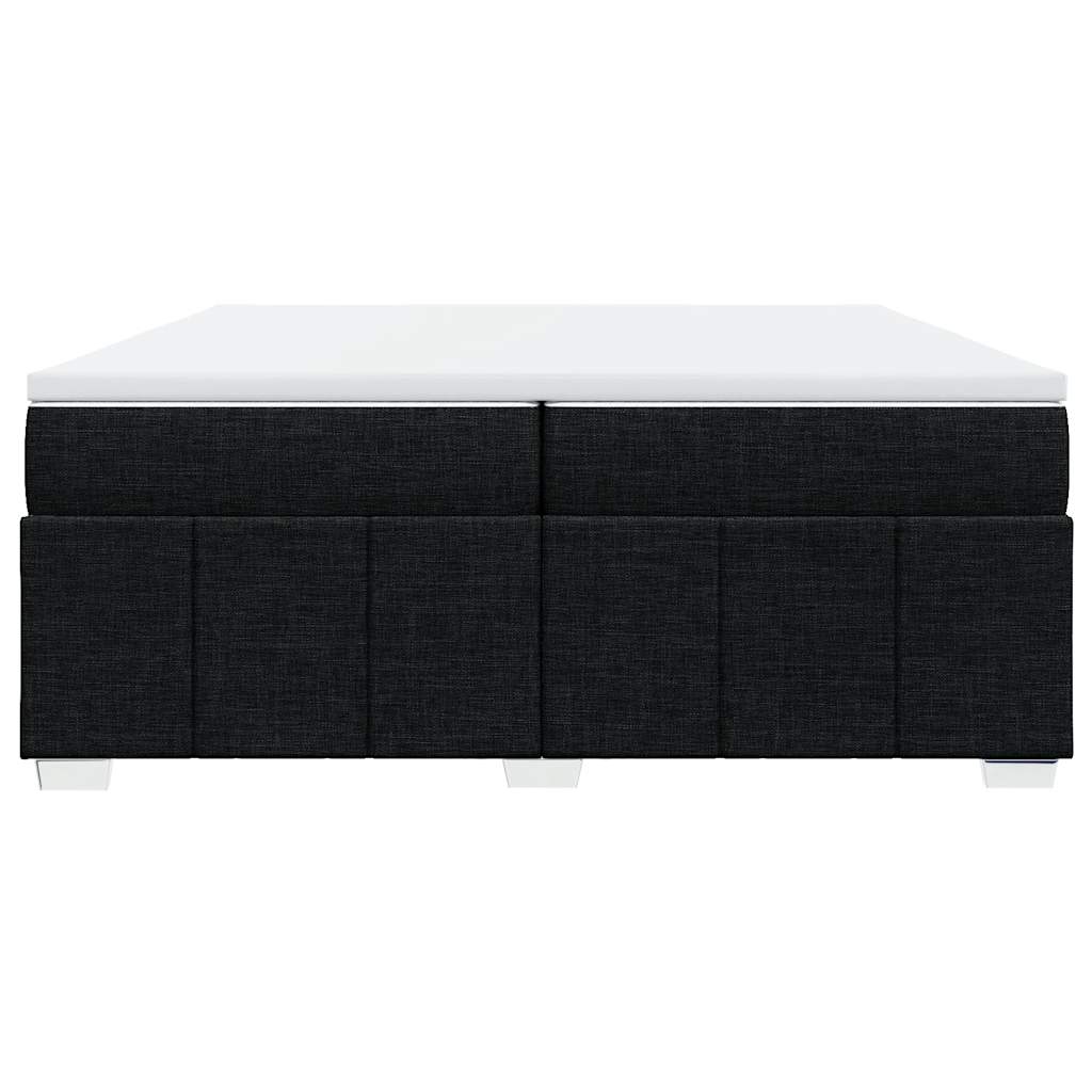 Κρεβάτι Boxspring με Στρώμα Μαύρο 200x200 εκ. Υφασμάτινο - Pakobazaar