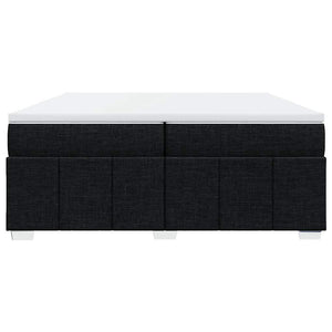 Κρεβάτι Boxspring με Στρώμα Μαύρο 200x200 εκ. Υφασμάτινο - Pakobazaar