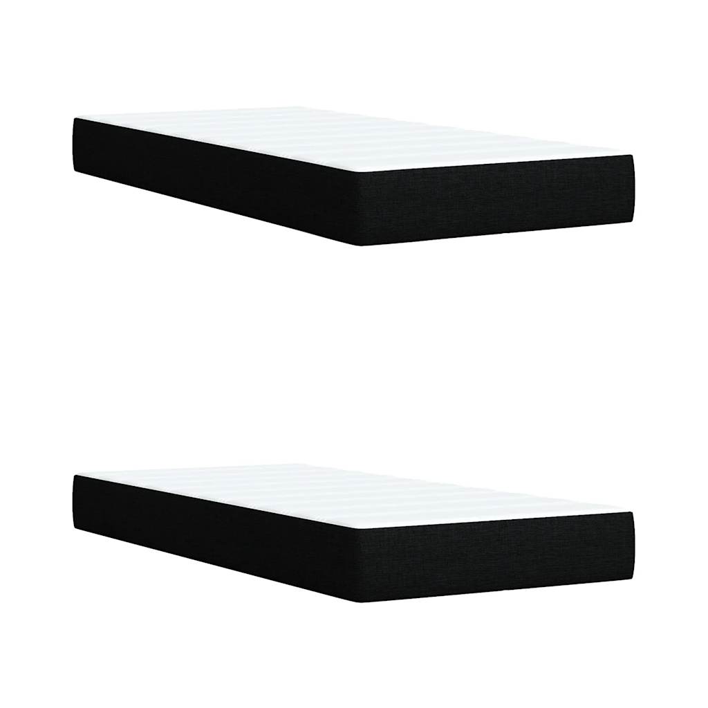 Κρεβάτι Boxspring με Στρώμα Μαύρο 200x200 εκ. Υφασμάτινο - Pakobazaar