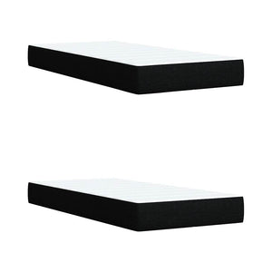 Κρεβάτι Boxspring με Στρώμα Μαύρο 200x200 εκ. Υφασμάτινο - Pakobazaar