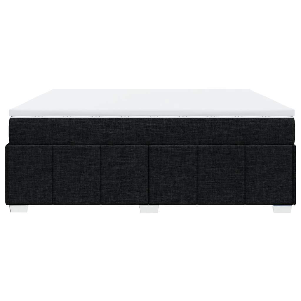 Κρεβάτι Boxspring με Στρώμα Μαύρο 200x200 εκ. Υφασμάτινο - Pakobazaar