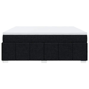 Κρεβάτι Boxspring με Στρώμα Μαύρο 200x200 εκ. Υφασμάτινο - Pakobazaar