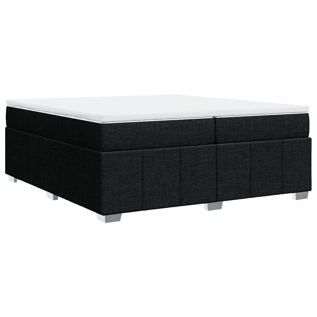 Κρεβάτι Boxspring με Στρώμα Μαύρο 200x200 εκ. Υφασμάτινο - Pakobazaar