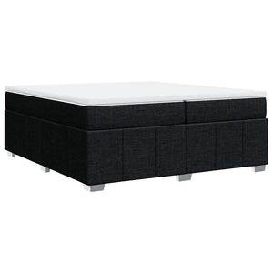 Κρεβάτι Boxspring με Στρώμα Μαύρο 200x200 εκ. Υφασμάτινο - Pakobazaar