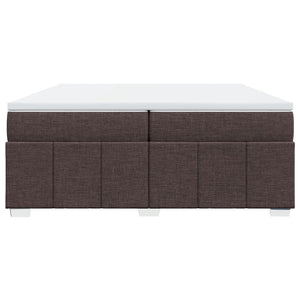 Κρεβάτι Boxspring με Στρώμα Σκούρο Καφέ 200x200 εκ. Υφασμάτινο