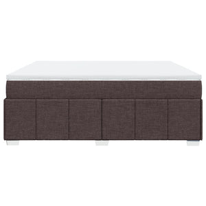 Κρεβάτι Boxspring με Στρώμα Σκούρο Καφέ 200x200 εκ. Υφασμάτινο